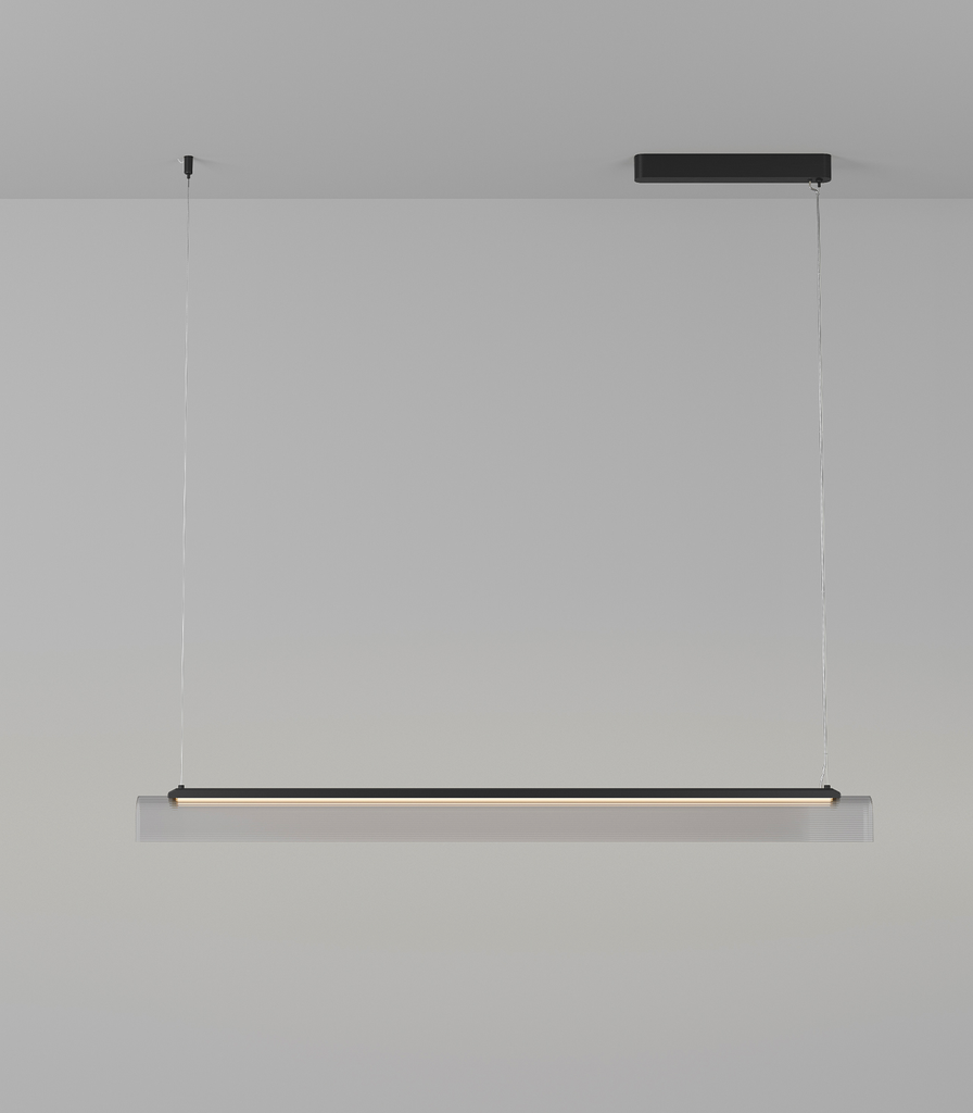 lighting republic-edge linear pendant light-iron-clear-on.webp