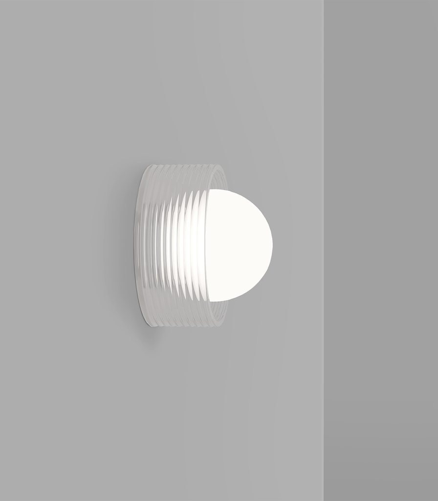 lighting republic-orb sur ribbed wall light-clear-side-on.webp