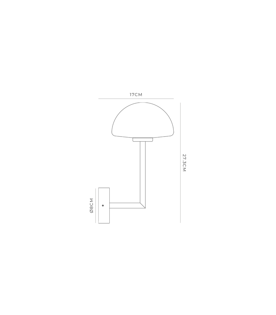 lightco-dome long arm wall light-tech drawing.webp