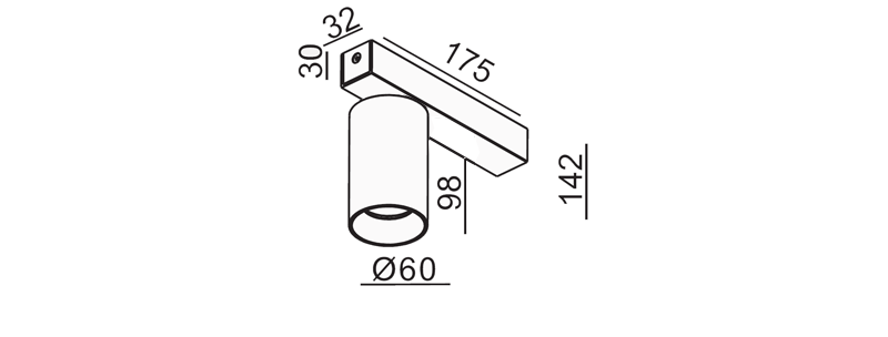 Kanon Single Bar Spot - Line Drawing