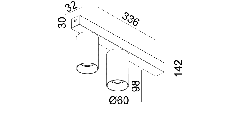 Kanon Double Bar Spot - Line Drawing
