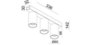 Kanon Triple Bar Spot - Line Drawing