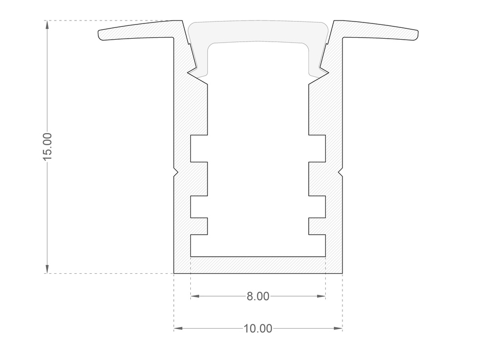 Mini Recessed Mounting Profile Dimensions