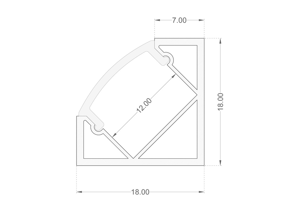 Corner Mounting Profile Dimensions