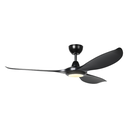 Kurra Ceiling Fan - Black, light on
