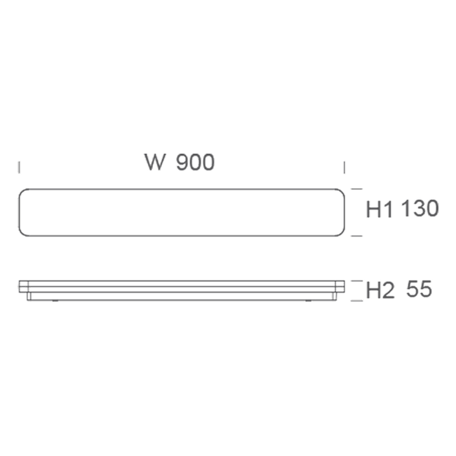 Slice Long 900mm Dimension Drawing