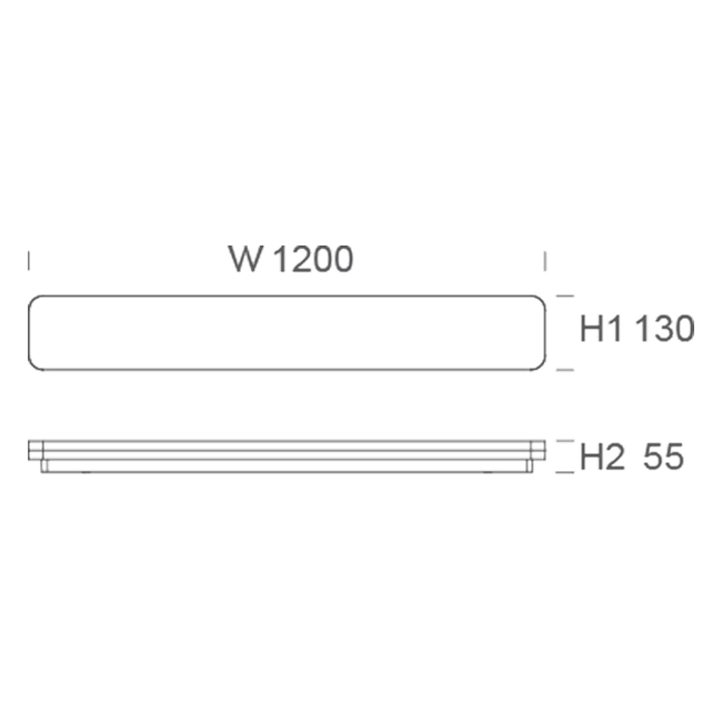 Slice Long 1200mm Dimension Drawing