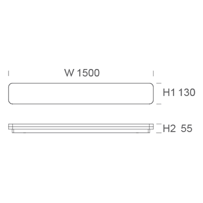Slice Long 1500mm Dimension Drawing