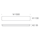 Slice Long 1500mm Dimension Drawing