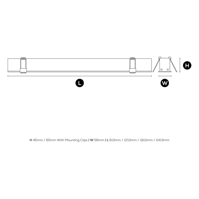 Line Opal Recessed Corner - Dimension Drawing