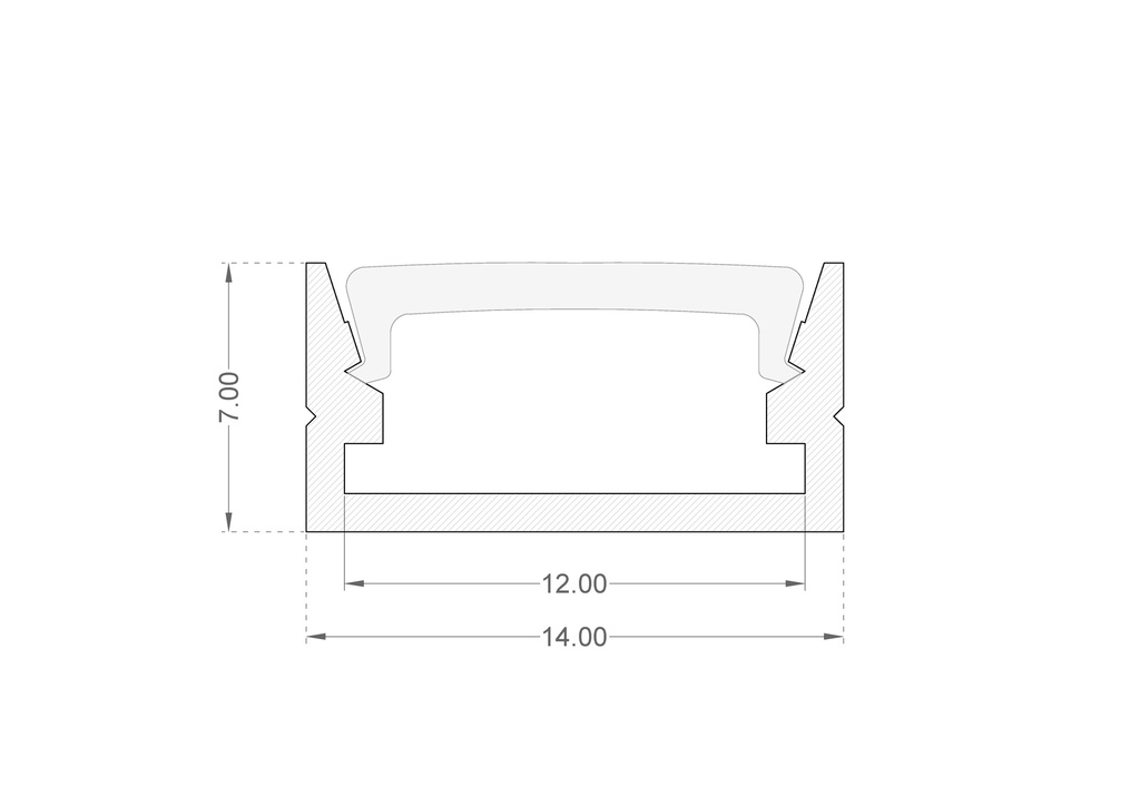 Shallow Surface Mounting Profile Dimensions