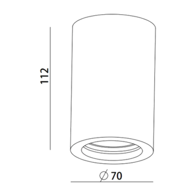 Eon Plaster Surface Mounted Downlight - Dimension Drawing (Small)