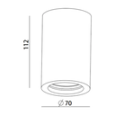 Eon Plaster Surface Mounted Downlight - Dimension Drawing (Small)