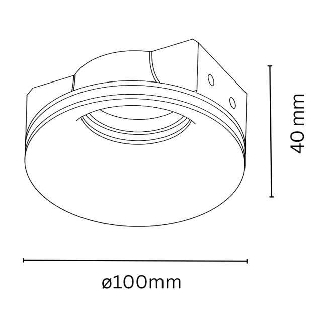 Nura Soop Plaster Trimless Downlight - Dimension Drawing
