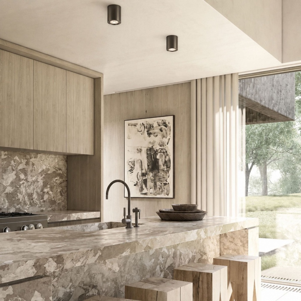 Carbon Aluminium Surface Mounted Downlight - Lifestyle 3
