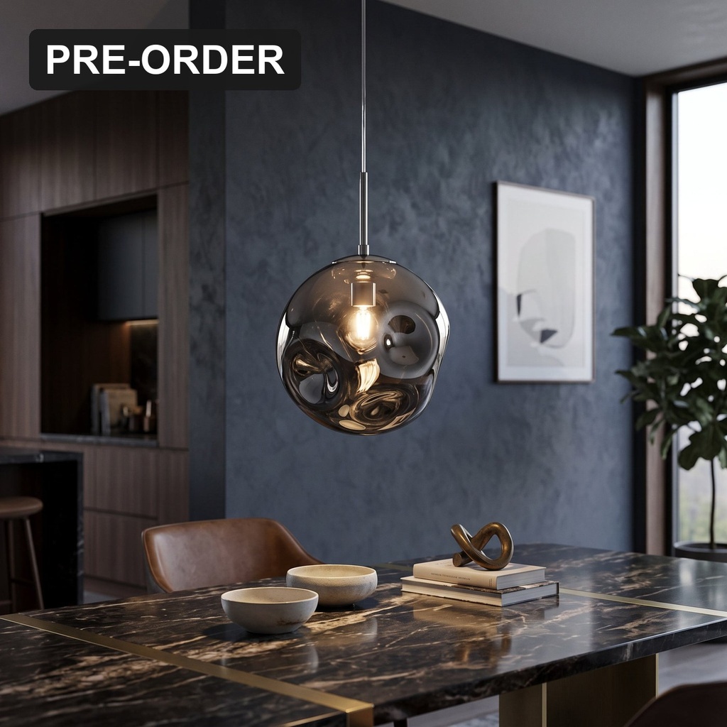 Skye Hand Blown Smoke Glass Pendant Light - Lifestyle 1