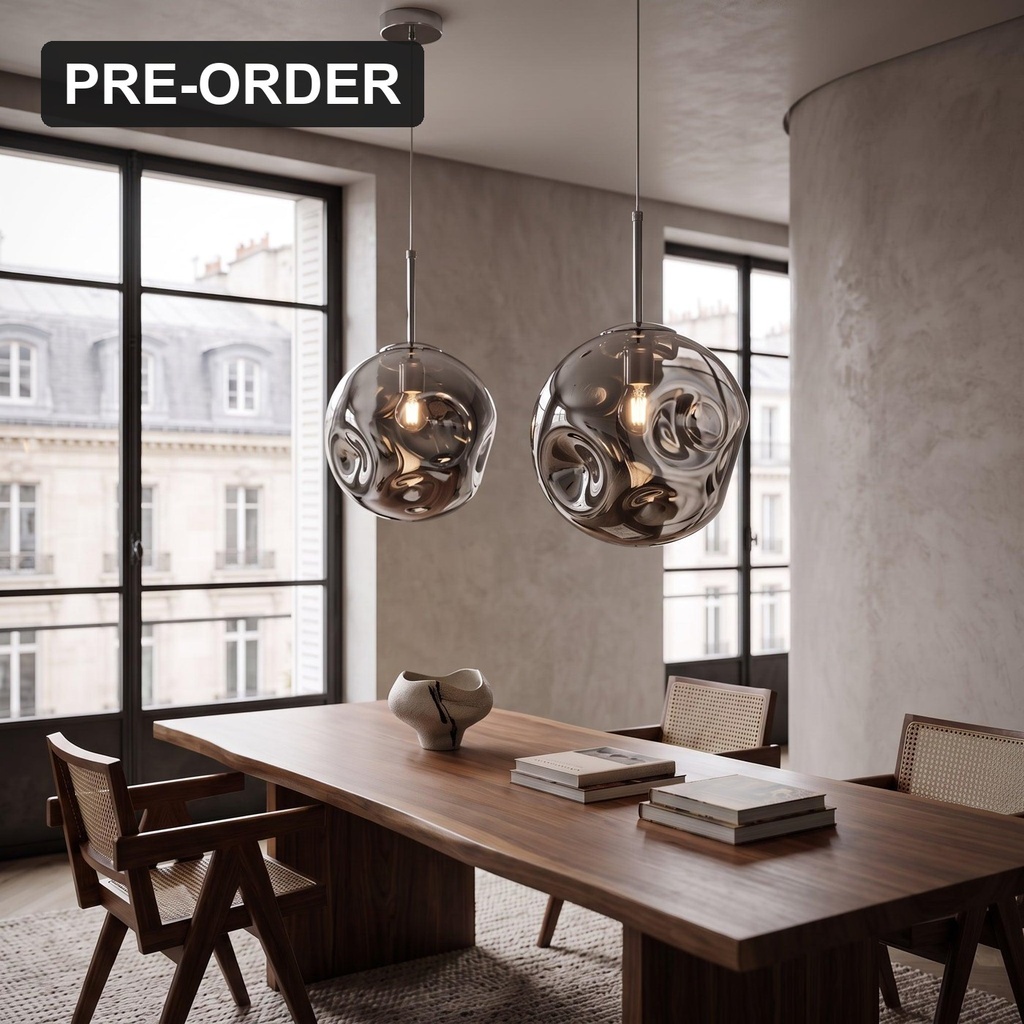 Skye Hand Blown Smoke Glass Pendant Light - Lifestyle 2