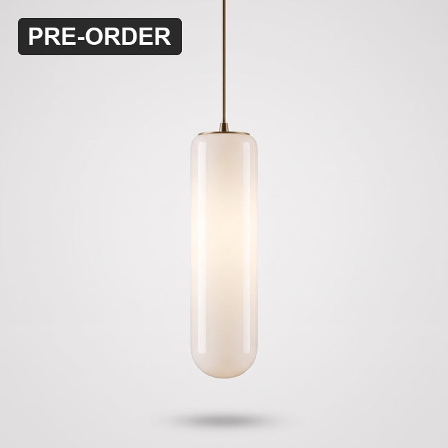 Siena Glass Pendant Light - Opal Glass, Brass