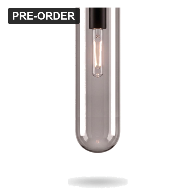 Siena Glass Pendant Light - Smoke Glass, Black