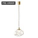 Orbis Bubble Blown Glass Pendant Light - Brass