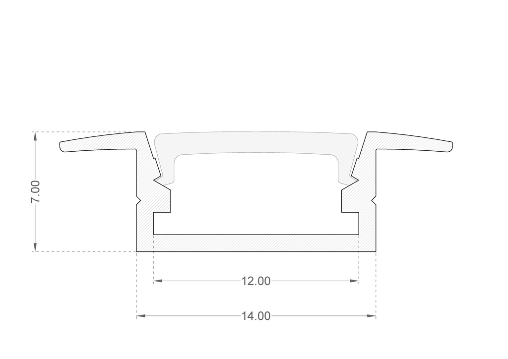 Shallow Recessed Mounting Profile Dimensions