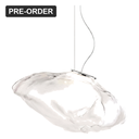 Nimbus Hand Blown Glass Pendant Light - Clear Glass, Brushed Nickel Canopy