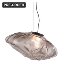 Nimbus Hand Blown Glass Pendant Light - Grey Glass, Black Canopy