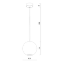 Orbita Plaster Pendant Light - Dimension Drawing (White)