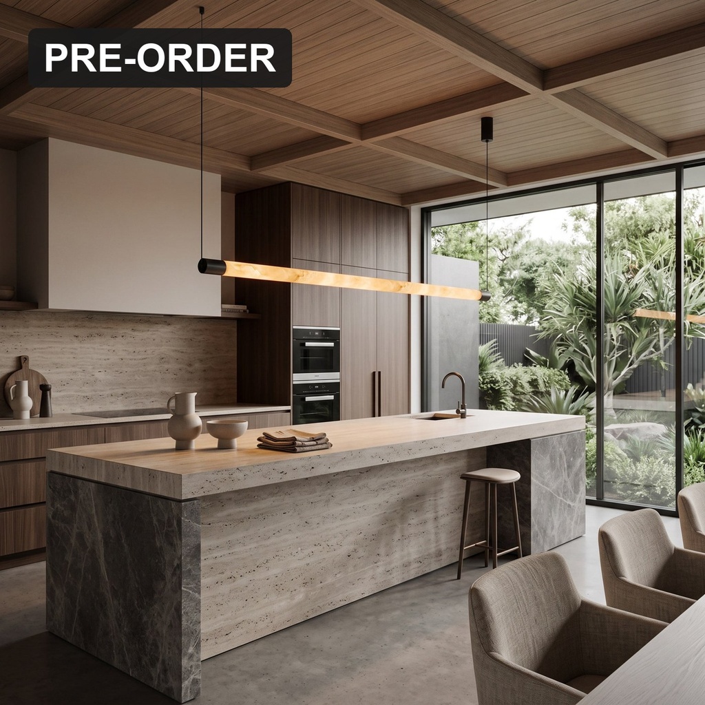 Sora Alabaster Linear Pendant Light - Lifestyle 1