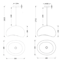 Cloud Silk Pendant Light - Dimension Drawing (Medium)