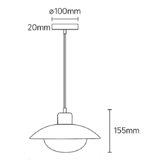 Flint Natural Stone Pendant Light - Dimension Drawing