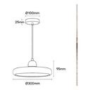 Kaia Natural Stone Pendant Light - Dimension Drawing