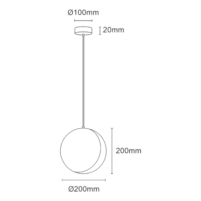 Nacre Natural Travertine Pendant Light - Dimension Drawing