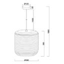 Solis Cylinder Recycled Cardboard Pendant Light - Dimension Drawing