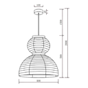 Kami Silk Pendant Light - Dimension Drawing
