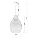 Solis Cone Recycled Cardboard Pendant Light - Dimension Drawing