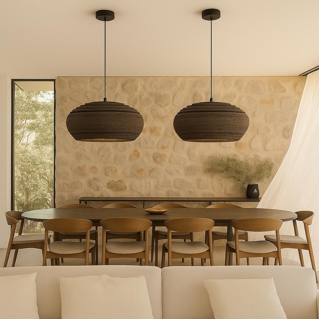 Zanora Oval Recycled Cardboard Pendant Light - Lifestyle 5