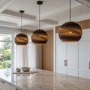 Zanora Round Recycled Cardboard Pendant Light - Lifestyle 1