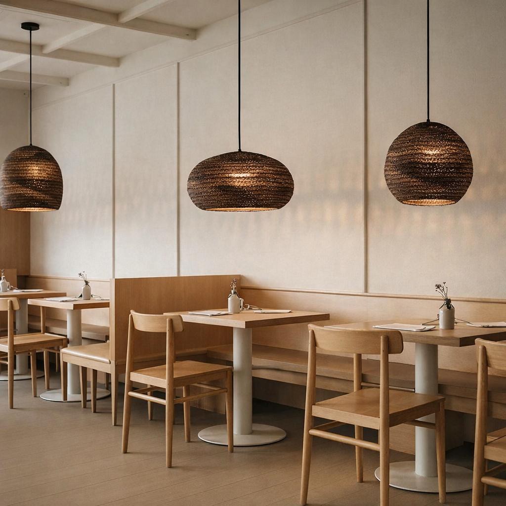 Zanora Round Recycled Cardboard Pendant Light - Lifestyle 5