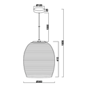 Zanora Dome Recycled Cardboard Pendant Light - Dimension Drawing