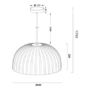 Koora Silk Pendant Light - Dimension Drawing