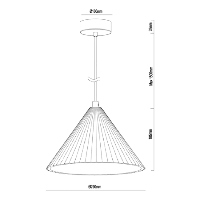 Molten Plaster Pendant Light - Dimension Drawing