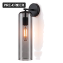Siena Glass Wall Light - Smoke Glass, Black