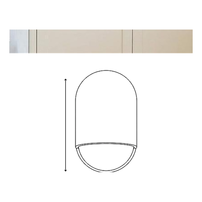 Vion Ceramic Outdoor Wall Light - Dimension Drawing (Gunmetal)