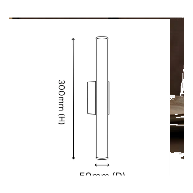Voss Alabaster Indoor Wall Light - Dimension Drawing (Brass)