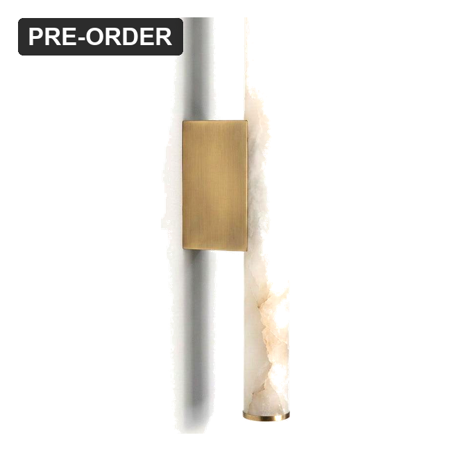 Voss Alabaster Indoor Wall Light - Brass