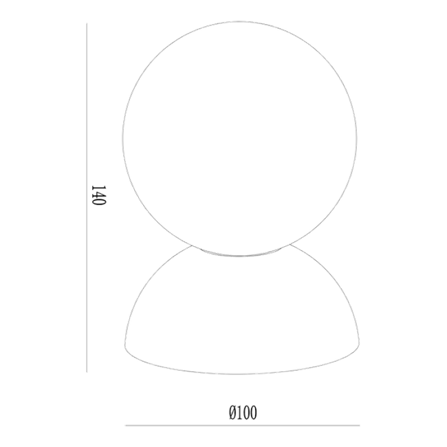 Noir Terrazzo Indoor Wall Light - Dimension Drawing (White)