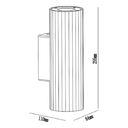 Aurora Concrete Outdoor Up/Down Wall Light - Dimension Drawing (White)