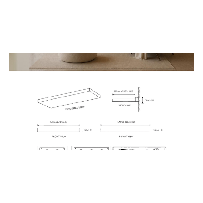 Cast Aluminium Wall Washer - Dimension Drawing (White Small)