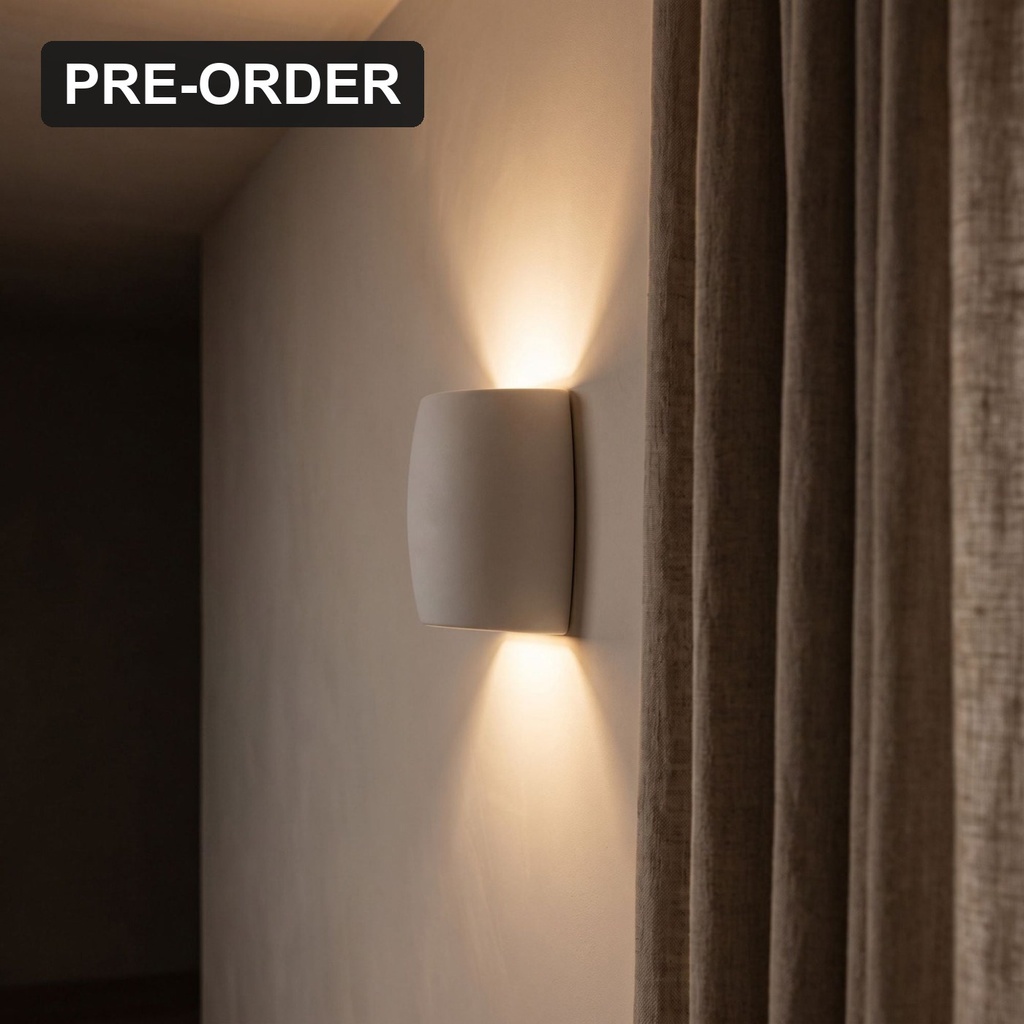 Lucca White Plaster Up/Down Wall Light - Lifestyle 1